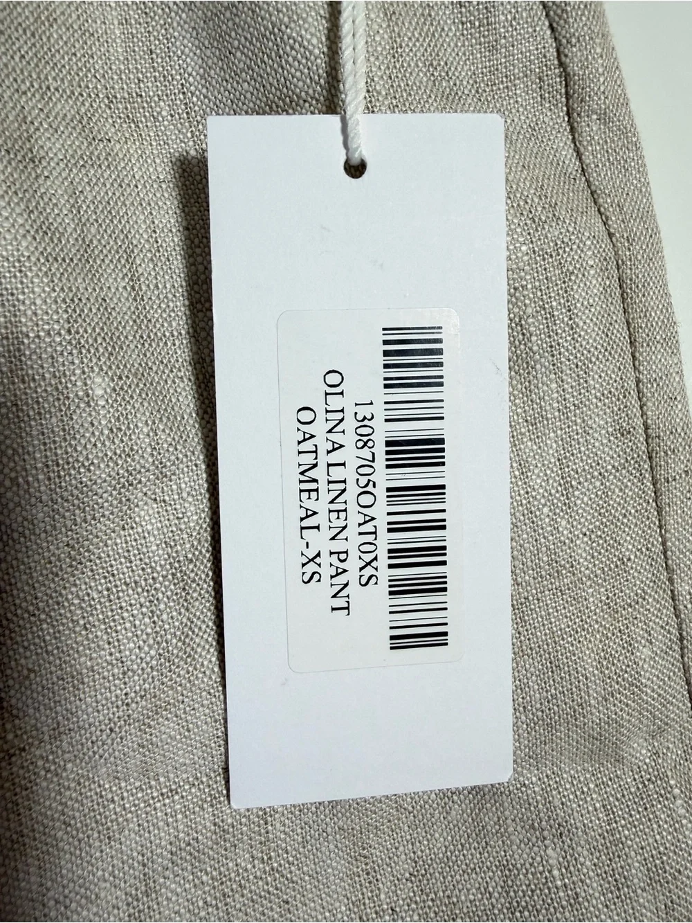 Reformation Olina Linen Pant XS Oatmeal NWT Wide Leg Drawstring
